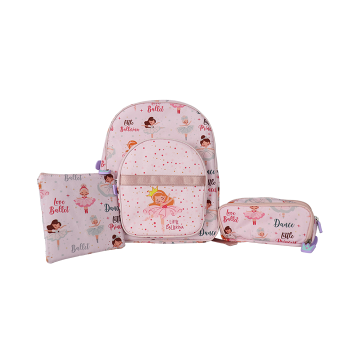 Ballet Themed Three Piece Set Waterproof Children School Schoolbag Set