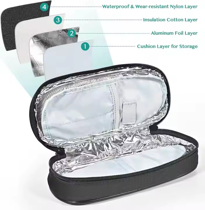 3-insulin cooler travel case