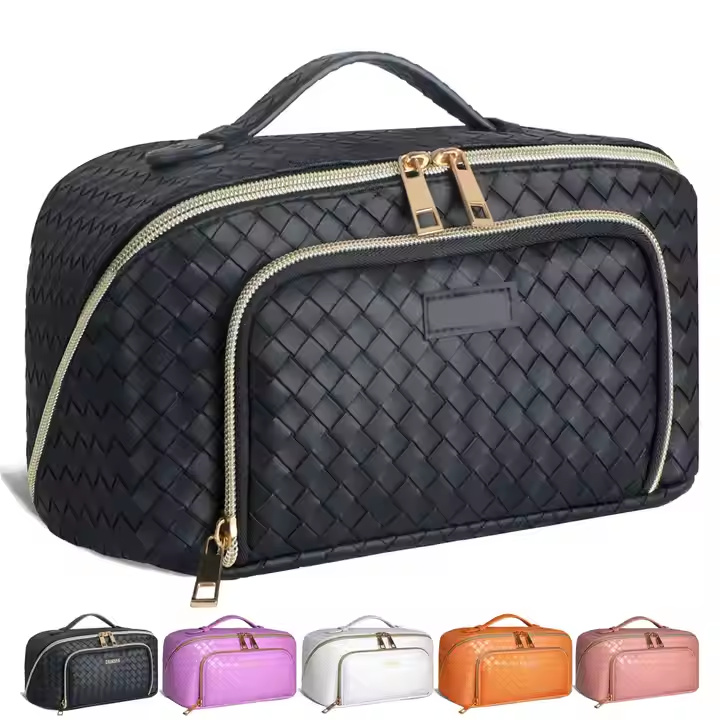 Stylish PU Leather Makeup Travel Bag for Beauty...
